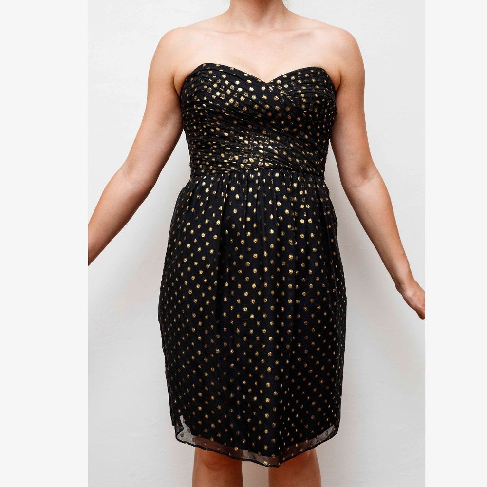 NWOT Shoshanna strapless black and gold dress sz 8